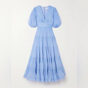 Zimmermann Pleated Tiered Midi Dress